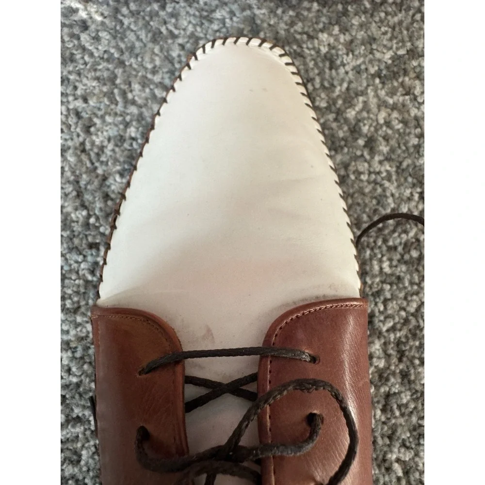Lorenzo Banfi Made In Italy 2 Toned Leather Lace Up Loafer 11M W/ Box And Shaper